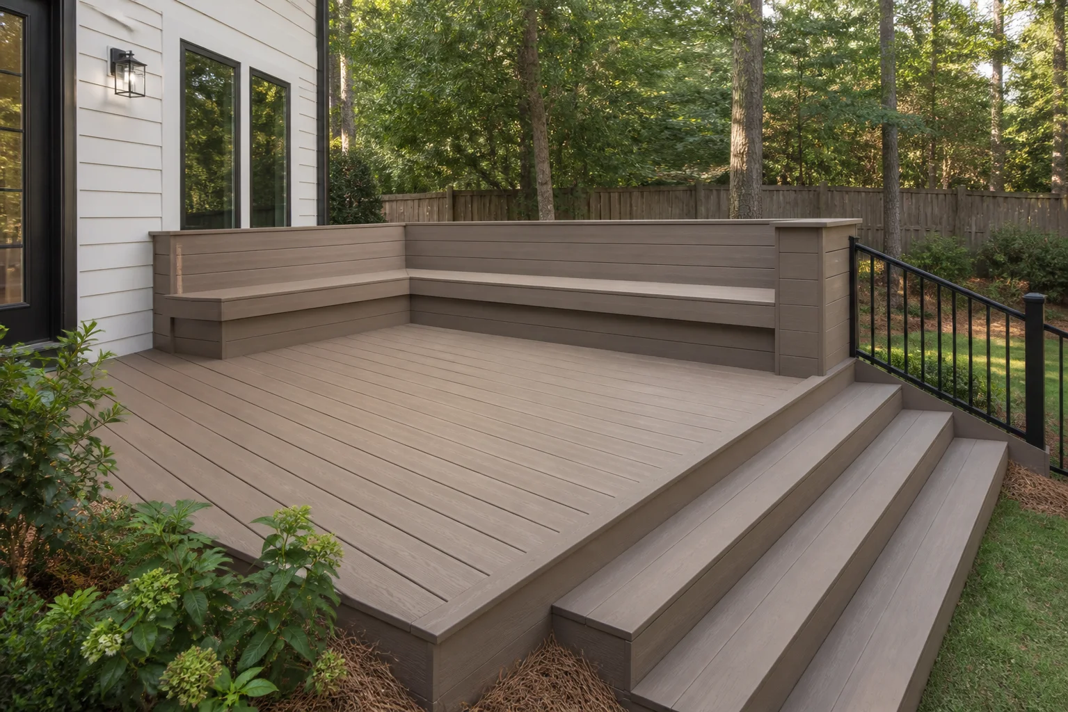 AI concept visualization — Composite Deck with Custom Bench Wall